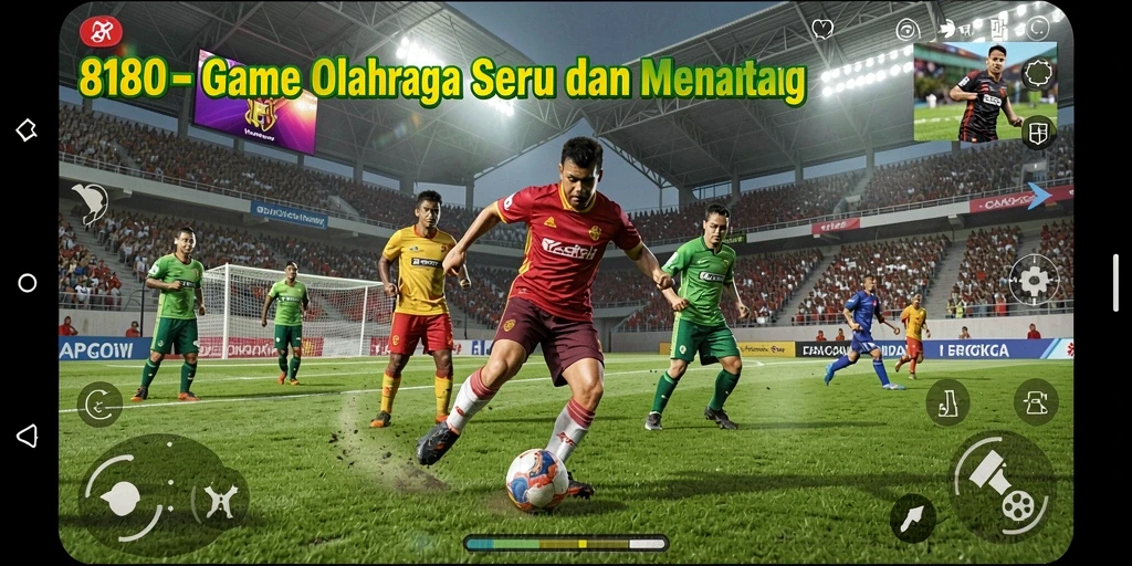 Tampilan layar utama gameplay 8180 dalam olahraga.