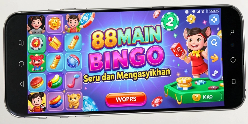 Tampilan menarik gameplay Bingo di 88MAIN dengan banyak warna dan fitur interaktif.