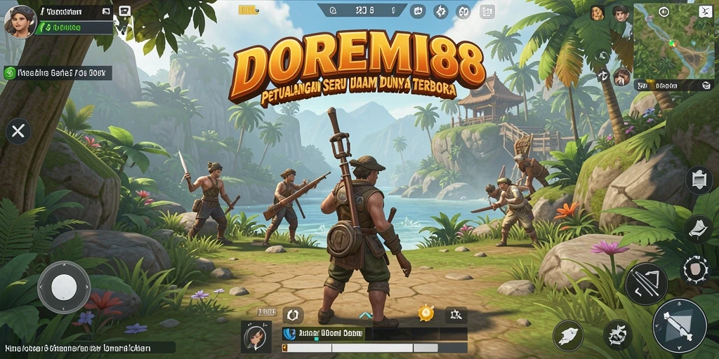 Screenshot gameplay DOREMI88 dengan dunia terbuka yang menakjubkan.