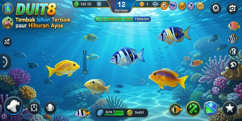 Screenshot menunjukkan gameplay Tembak Ikan seru dan menantang.