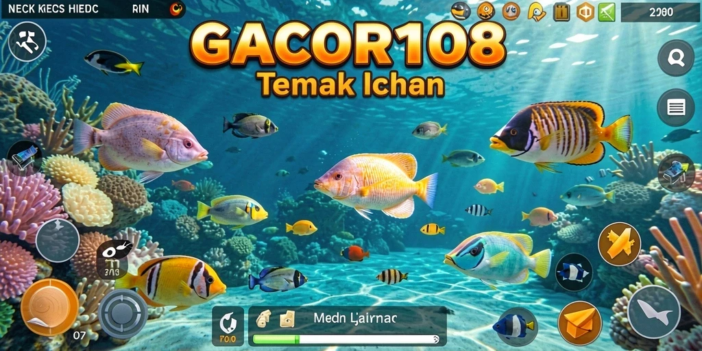 Screenshot gameplay GACOR108 dengan aksi tembak ikan yang seru.