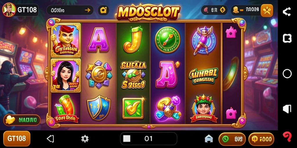 Tampilan gameplay seru GT108 dengan grafis slot yang menarik.