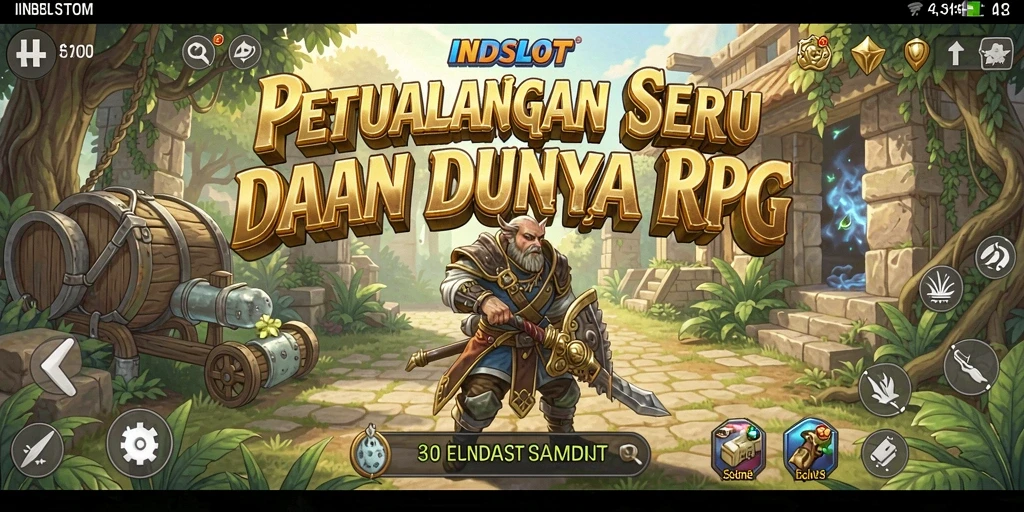 Screenshot gameplay INDSLOT menampilkan karakter dalam pertarungan seru.