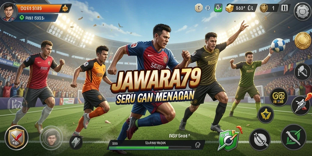Screenshot JAWARA79 menampilkan pertandingan olahraga yang intens dan seru.