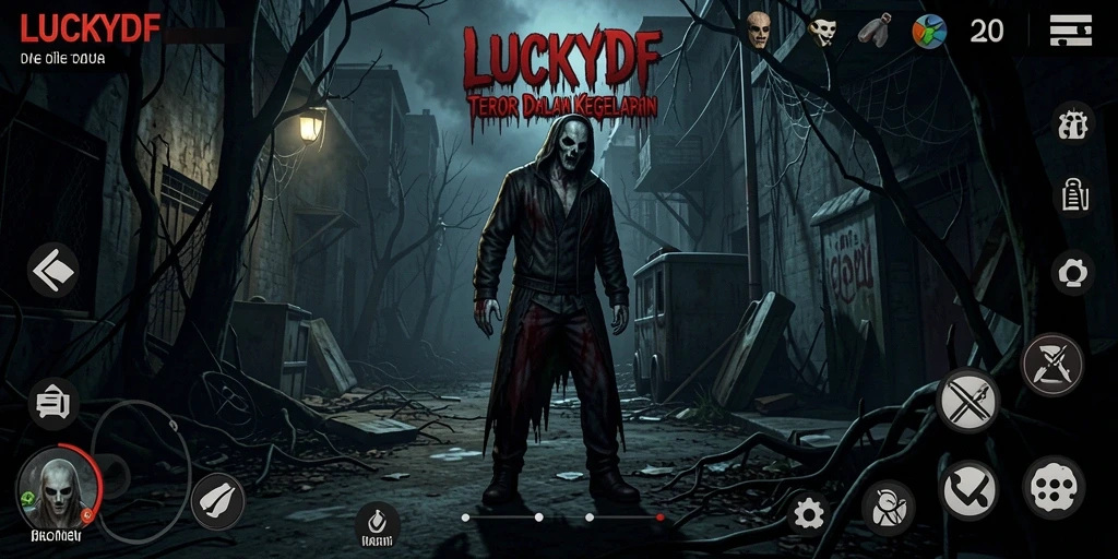 Screenshot LUCKYDF menampilkan gameplay yang menyeramkan dan atmosfer Horror yang intens.
