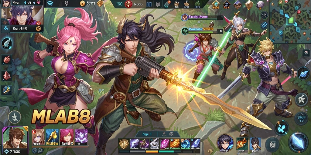 Screenshot gameplay seru dari MLBB8 menampilkan aksi karakter anime.