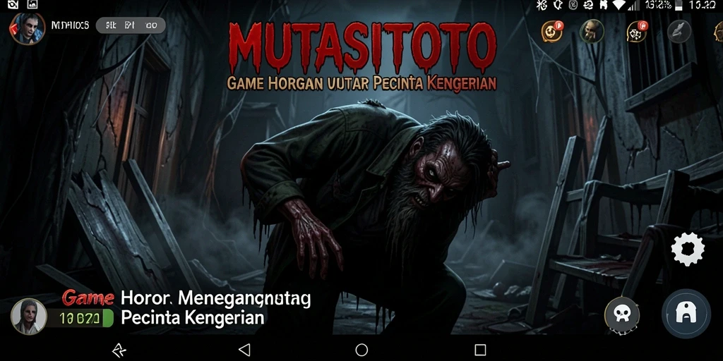 Screenshot gameplay <strong>MUTASITOTO</strong> menampilkan suasana horor yang mencekam dan menegangkan.