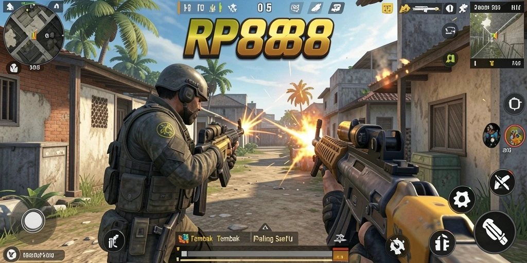 Tampilan mendebarkan dari gameplay RP888 yang penuh aksi.