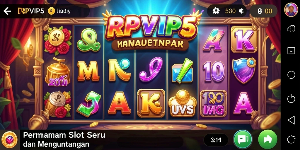 Tampilan menarik gameplay RPVIP5 dengan berbagai tema slot.