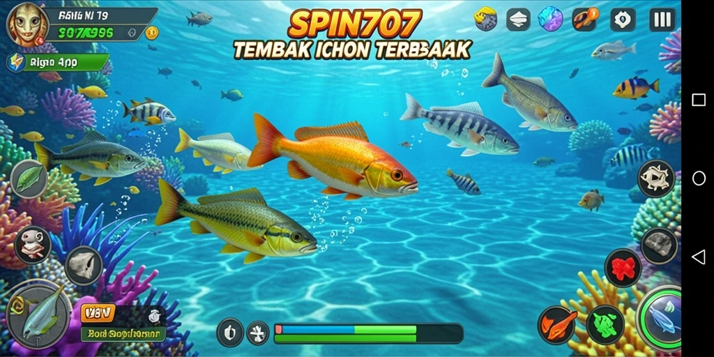 Tampilan gameplay menembak ikan yang mengasyikkan di SPIN707.