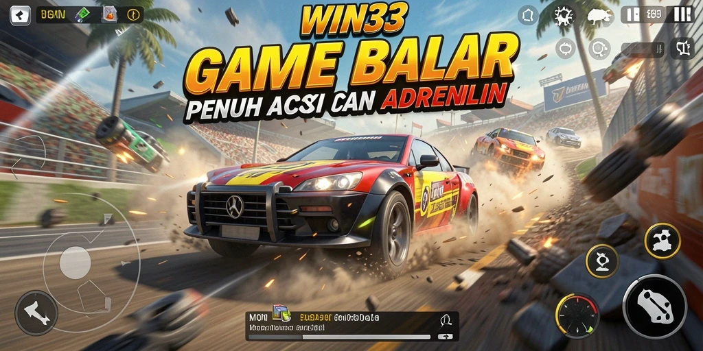 Tangkapan layar gameplay WIN33 yang penuh aksi balapan.